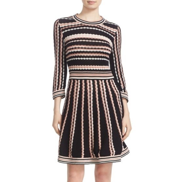 kate spade Dresses & Skirts - Kate Spade New York Scallop Stripe Knit Dress M